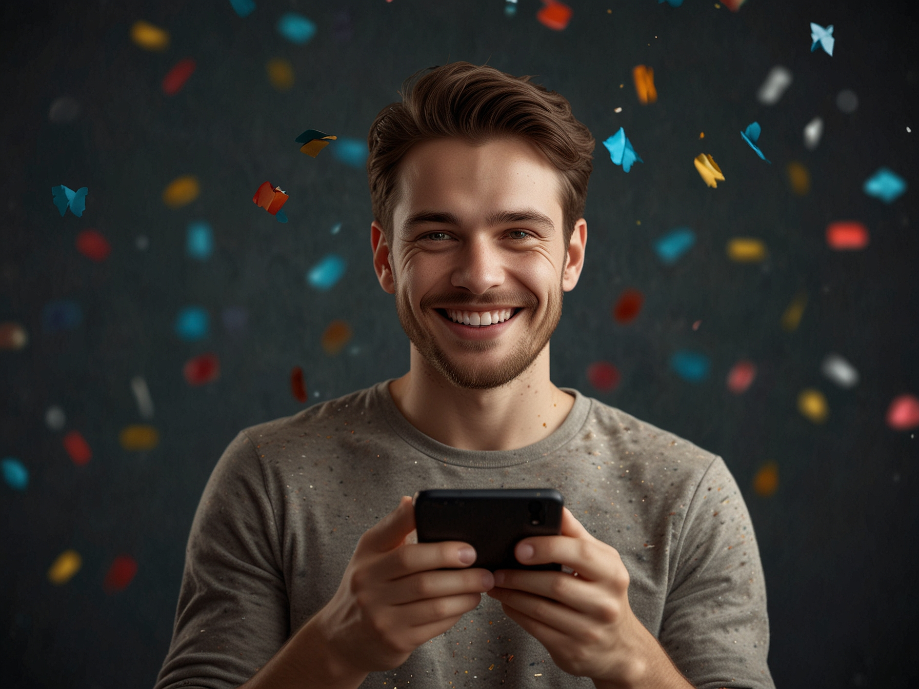 Welcome bonus graphic with celebratory elements